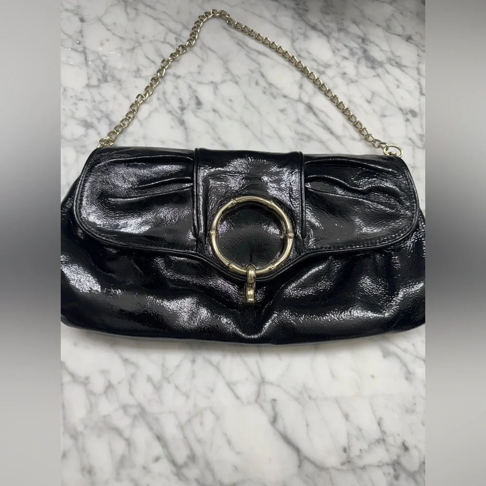 Elaine Turner Hobo Clutch Bag with Gold Chain - Picture 2 of 6
